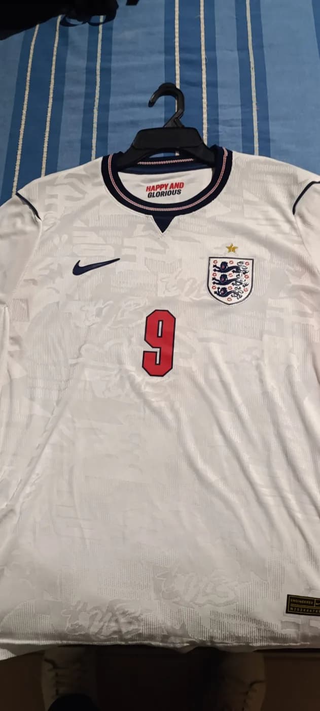 England Home front view football shirt