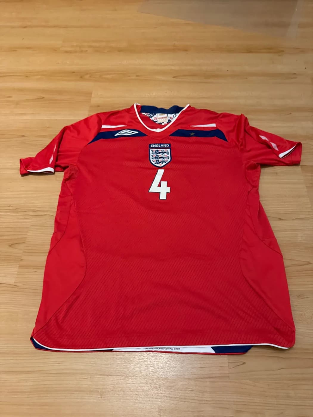 England 2008 Steven Gerrard Away front view football shirt